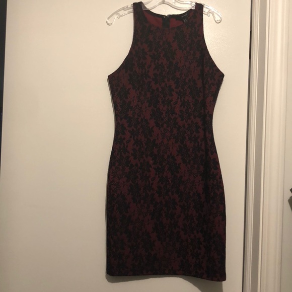 Red & Black lace Short Party Homecoming/Prom Dress - Picture 1 of 5